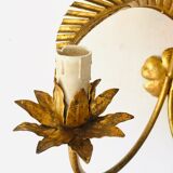 Golden palm leaf sconce
