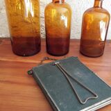 Barber triptych with towers brass mirror 58x24cm