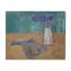 Painting by Nagao Usui: "Bouquet of flowers and fish"