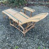 Chaise longue en rotin