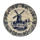 Delft earthenware dish decorated with a mill late 19th early 20th century diameter 39 cm