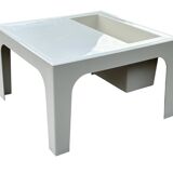 Vintage table with magazine holder, 70s space age