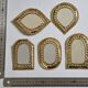 Set of 5 small openwork brass mirrors, Moroccan craftsmanship, 7 x 10 cm.