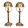 Pair of table lamps in bronze and brass, early 20th century.