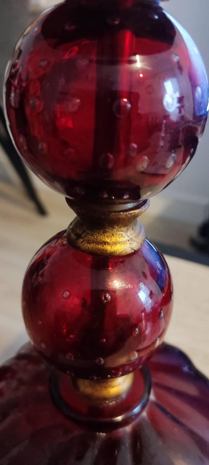 Sampa Helios lamp in red glass