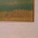 Peinture à l'huile sur toile paysage toscan signée R.VENTURI