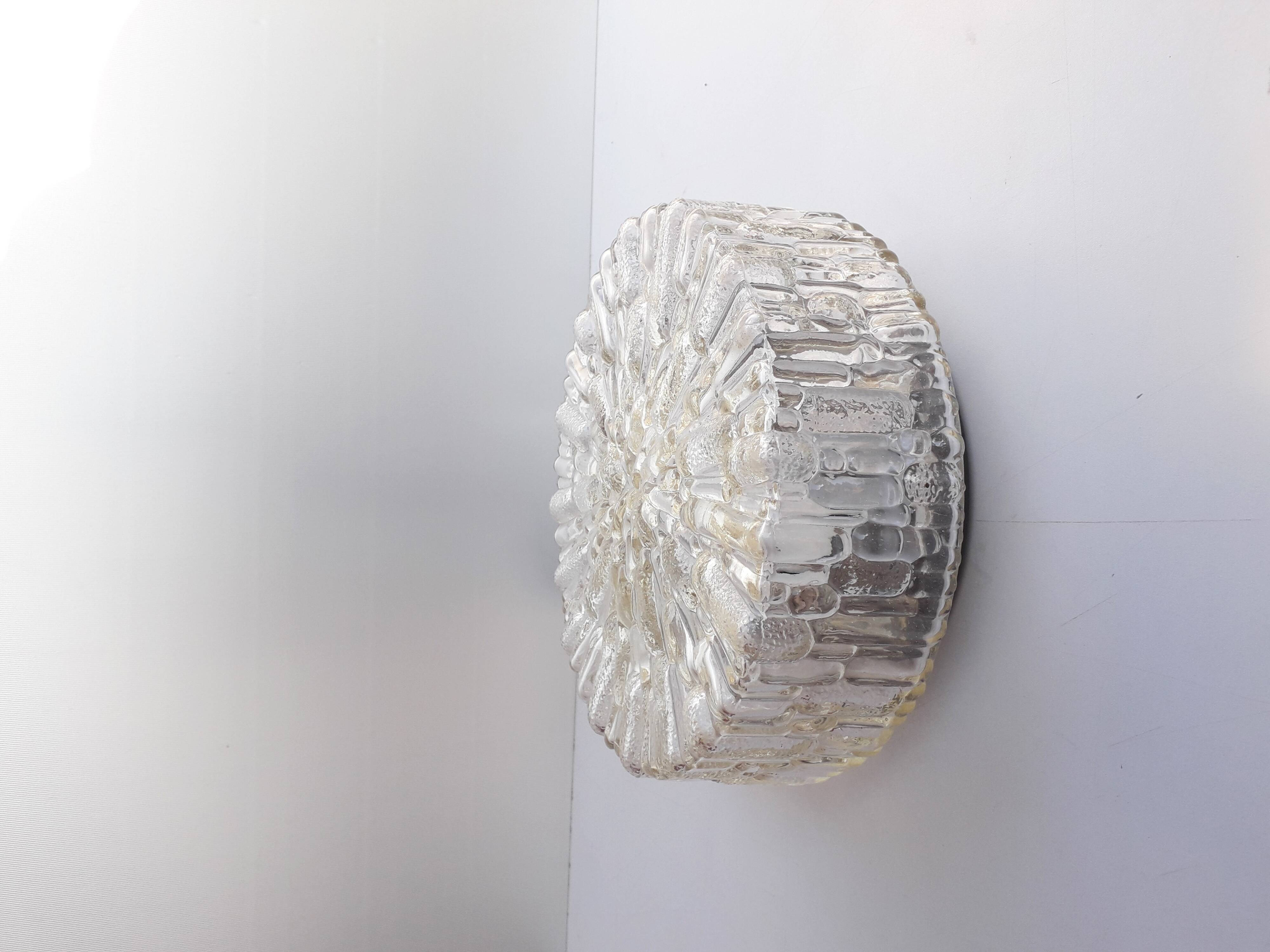 Old ceiling light / wall light - molded glass - 1970