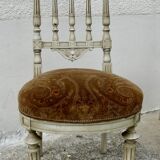 Pair of Italian chairs in lacquered wood and fabric seat