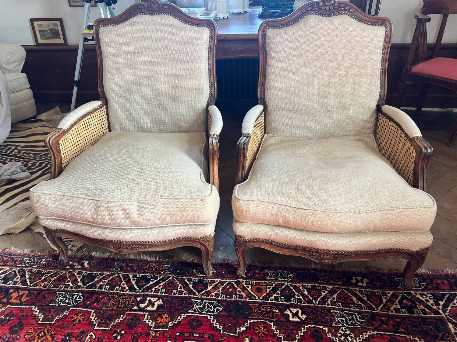 Pair of armchairs in XV style