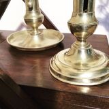 Pair of brass candle holders