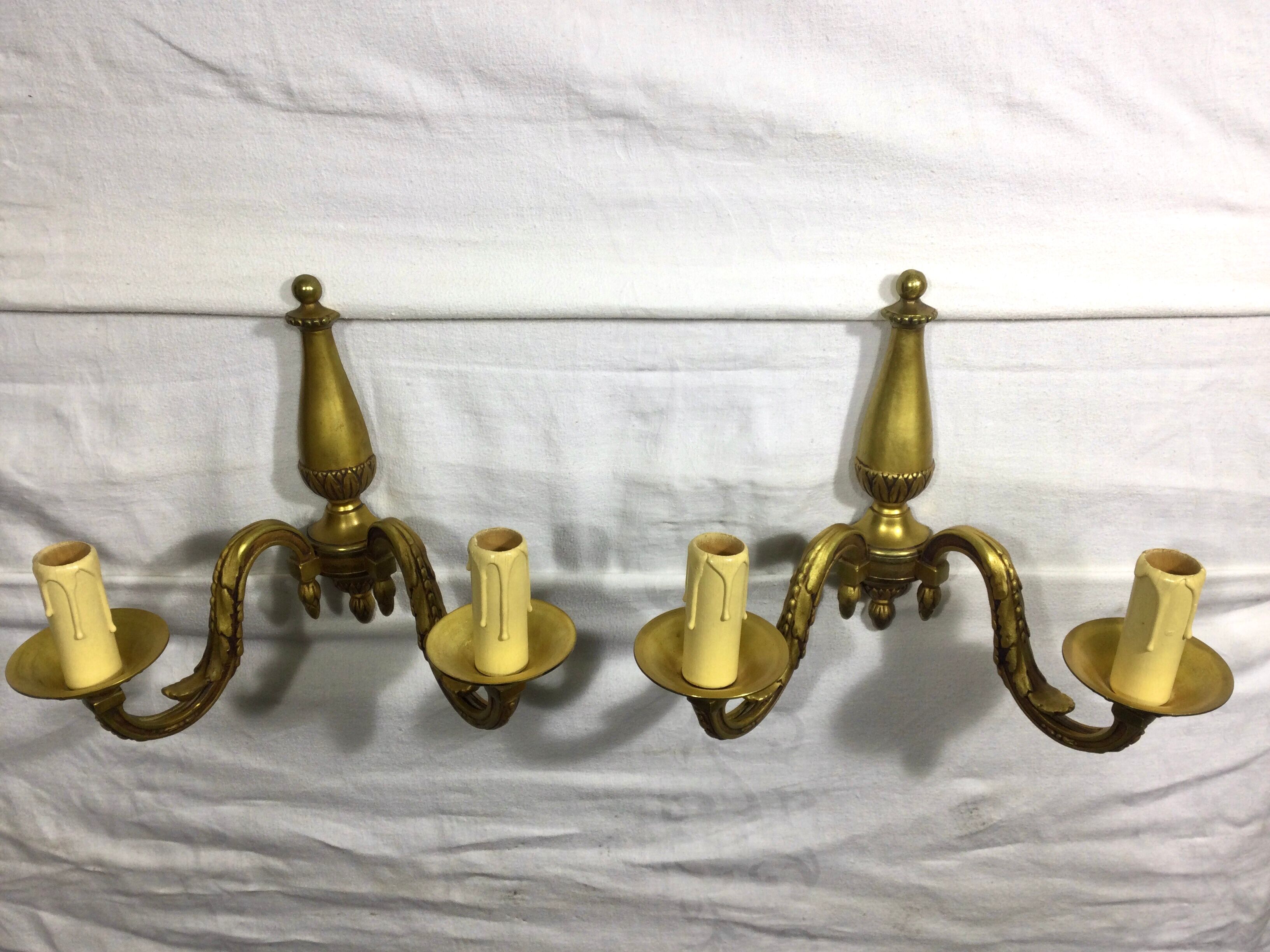 Paire d’appliques Bronze 2 lumières