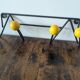 Vintage coat rack Roger Feraud with 4 yellow ball hooks.