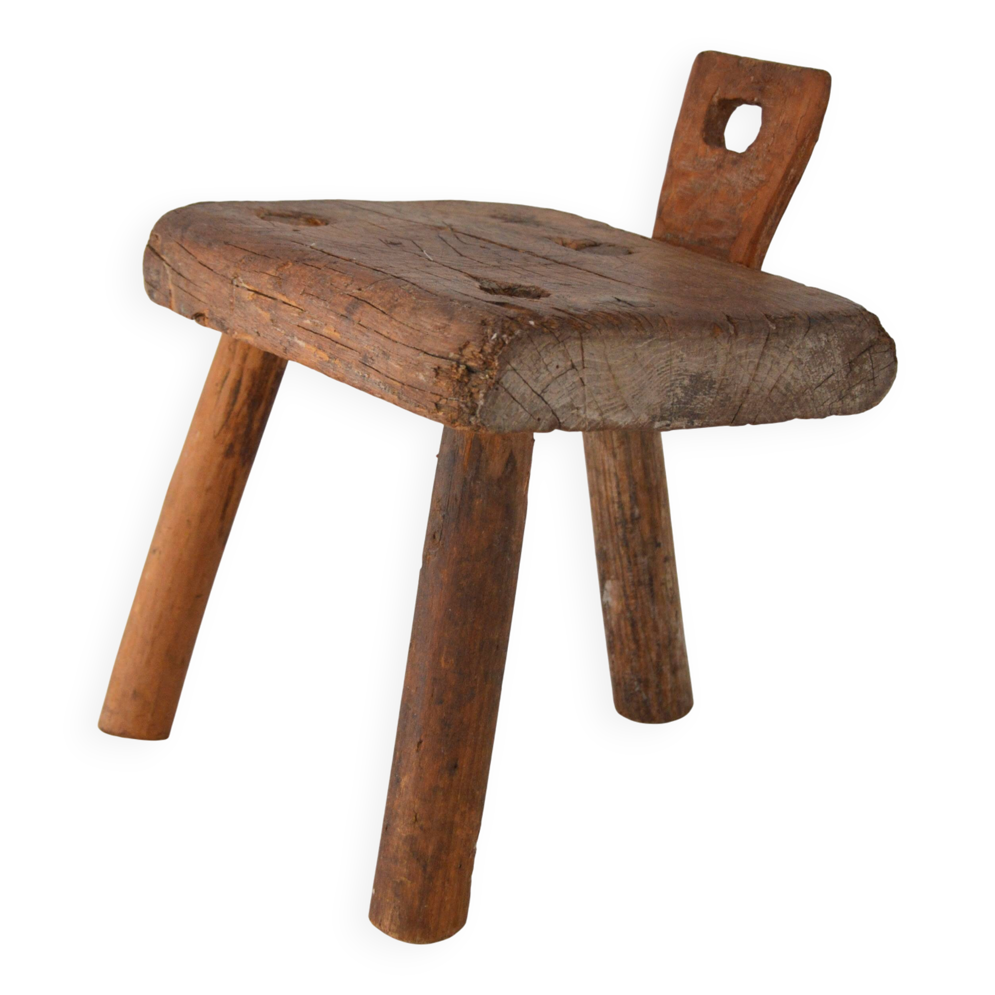 Antique 19th century Brutalist milking stool