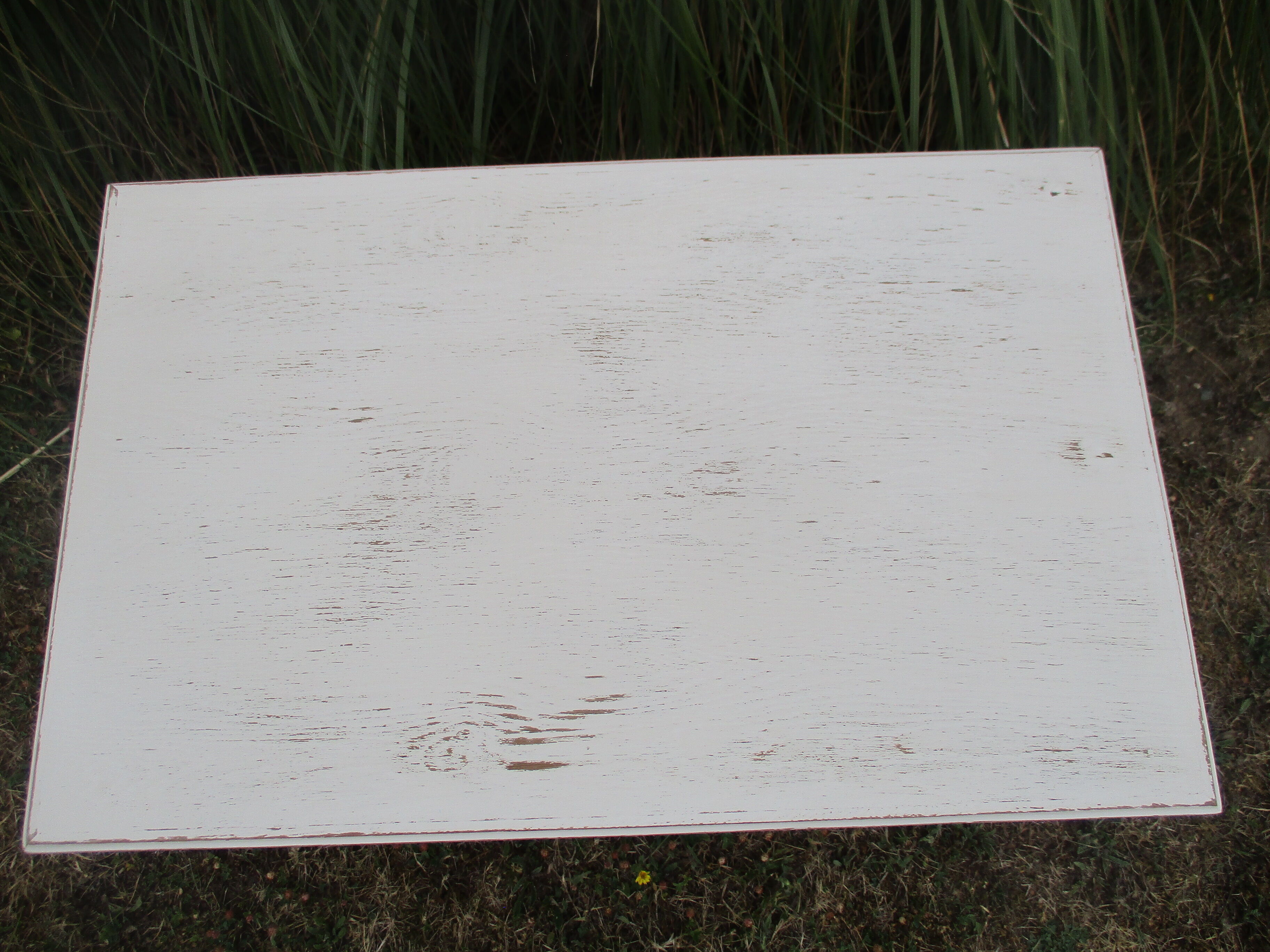 Side table 1900s restyled patinated gray