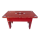 Small Stool Low Patinated Painted Footrest Vintage