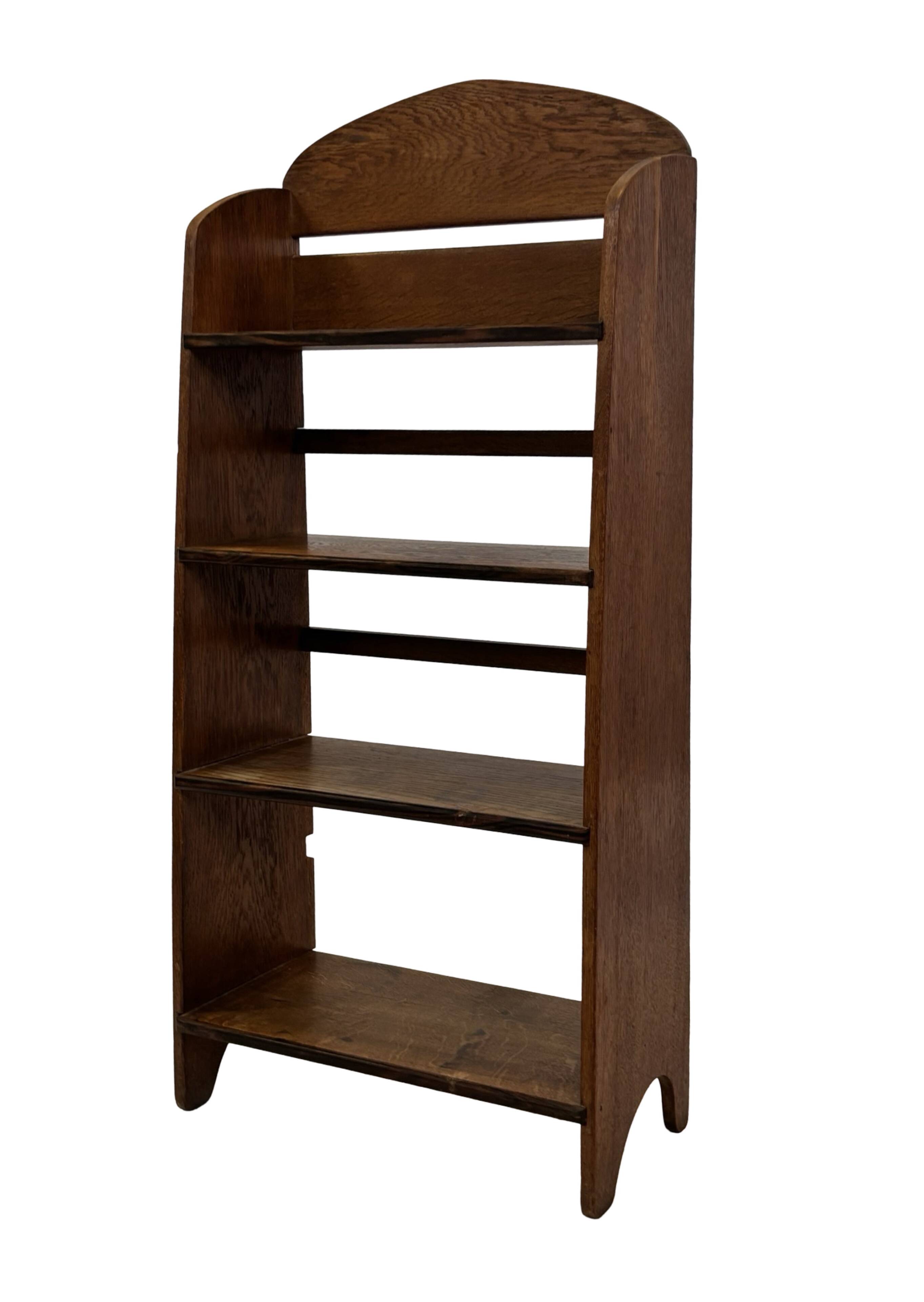 Art Deco Oak compact bookcase minimalist design
