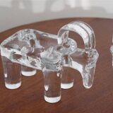 Scandinavian glass candlesticks by Bertil Valien 1960