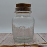 Blown glass jar with original cap