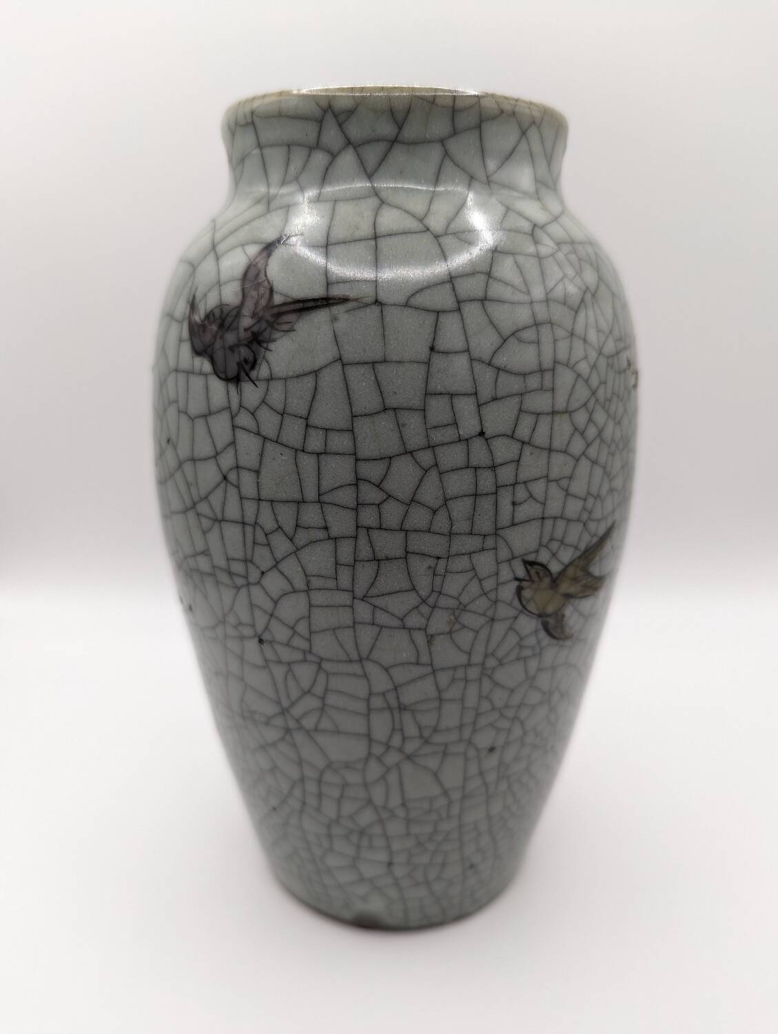 Asian ceramic vase with classic floral pattern