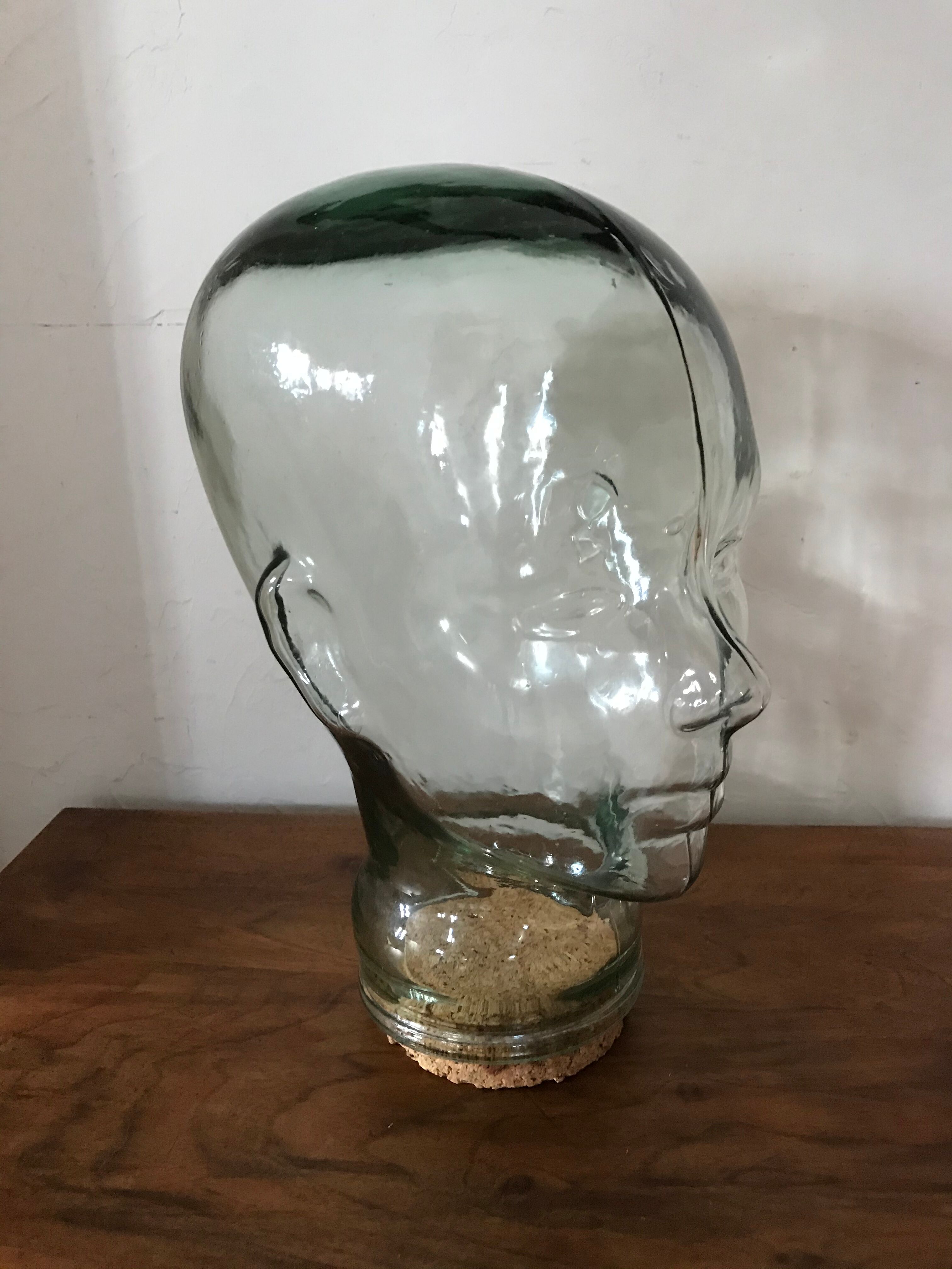 Vintage glass head jar