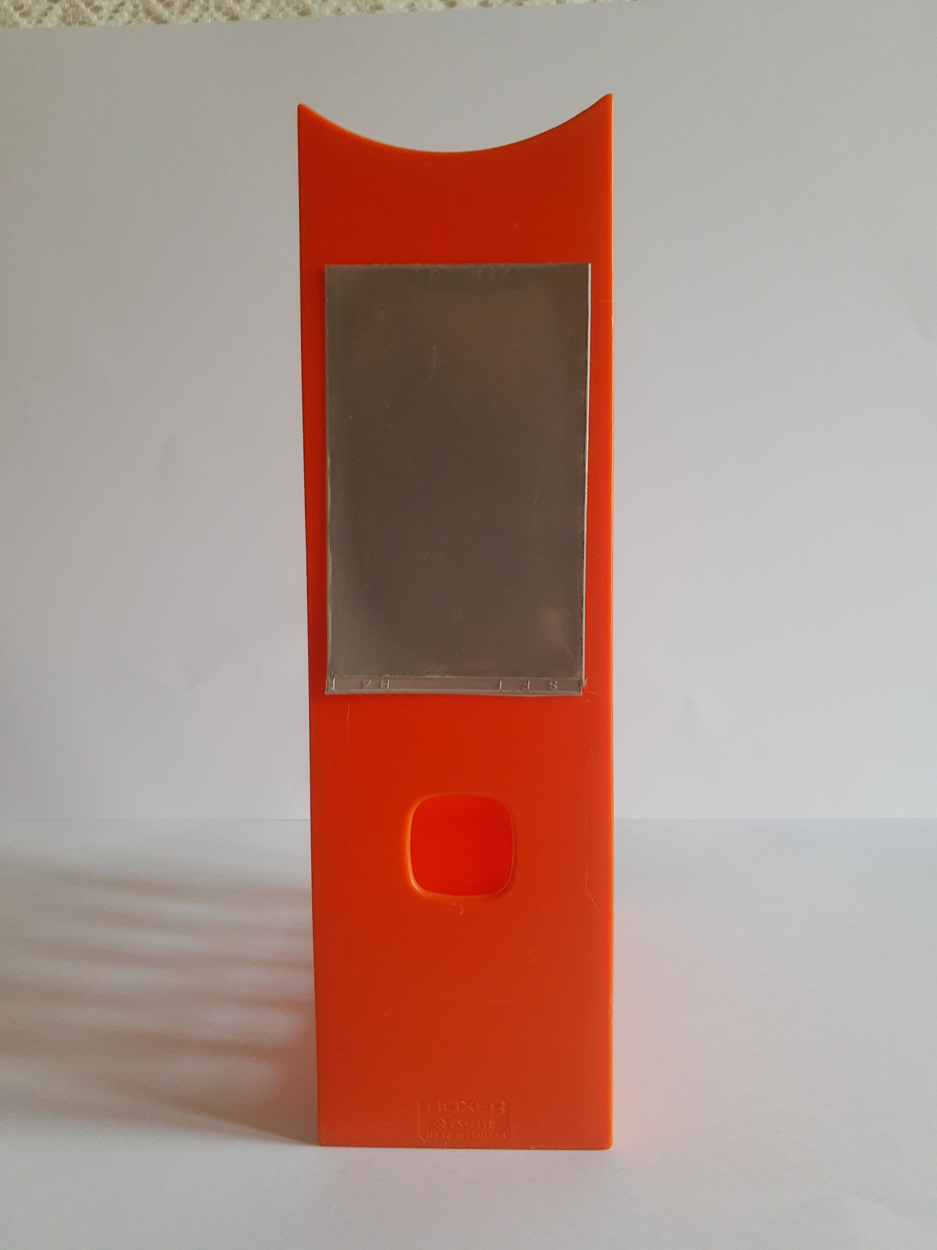 Briefcase magazine holder plastic orange boxer vintage