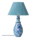 Fajalauza ceramic table lamp with hand-woven shade, Granada, Spain.
