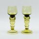Paire de verres à vin anciens en verre soufflé à la main de Roemer, Allemagne, années 1880-1900