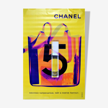 Affiche original Chanel N°5 en 1998 (Version jaune) - Grand Format - On linen