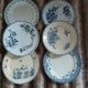 6 antique flat plates in ironstone
