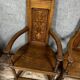 Pair of Renaissance armchairs called "Caquetoires" in walnut and marquetry, circa 1850