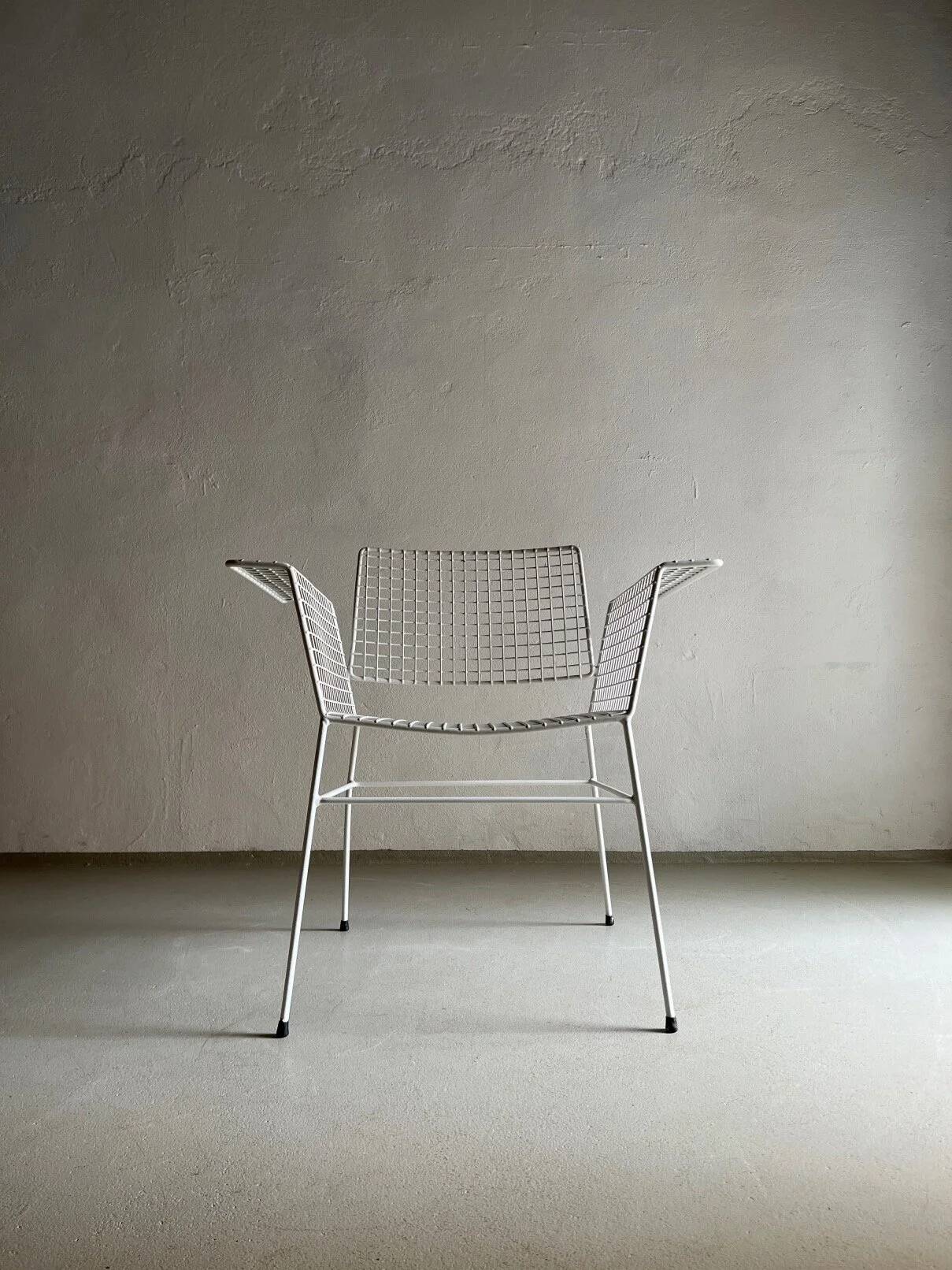 White metal wire chair from Erlau | Germany | 1960s