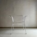 Chaise en fil métallique blanc d'Erlau | Allemagne | Années 1960