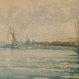 Old painting, Marine, signed and dated 1900