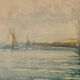 Old painting, Marine, signed and dated 1900