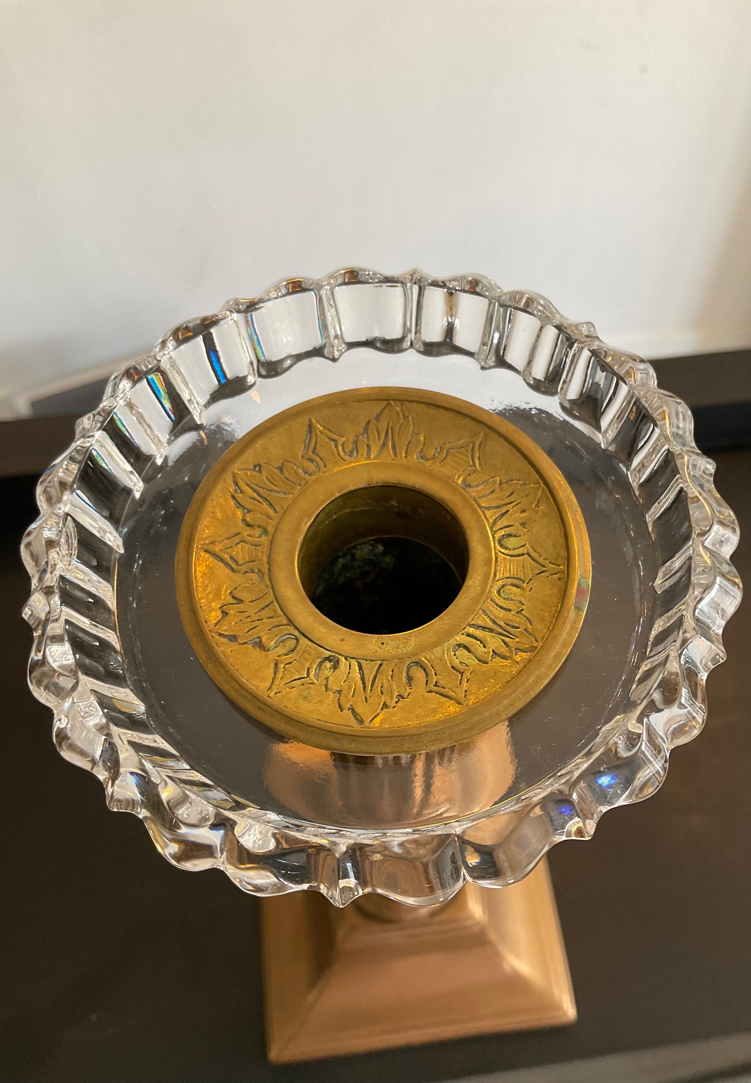 Baccarat crystal candle holder and copper