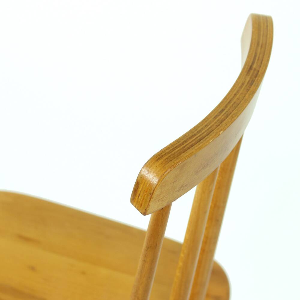 Midcentury Piano Swivel Stool With Backrest, Czechoslovakia 1960s
