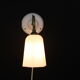 Brass, porcelain, opaline glass tulip swan neck wall lamp