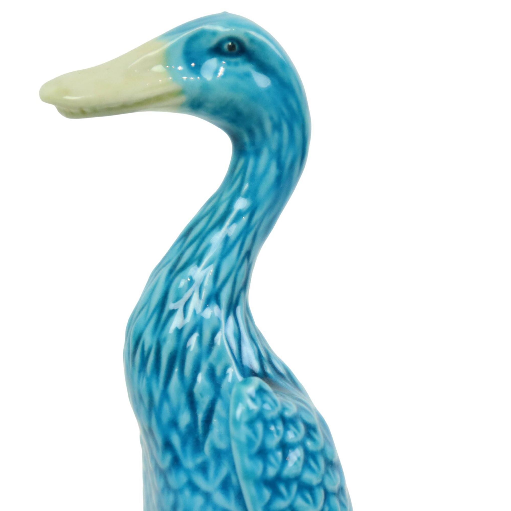 Vintage Duck Figurine Figure Couple Blue Chinese Porcelain 12cm