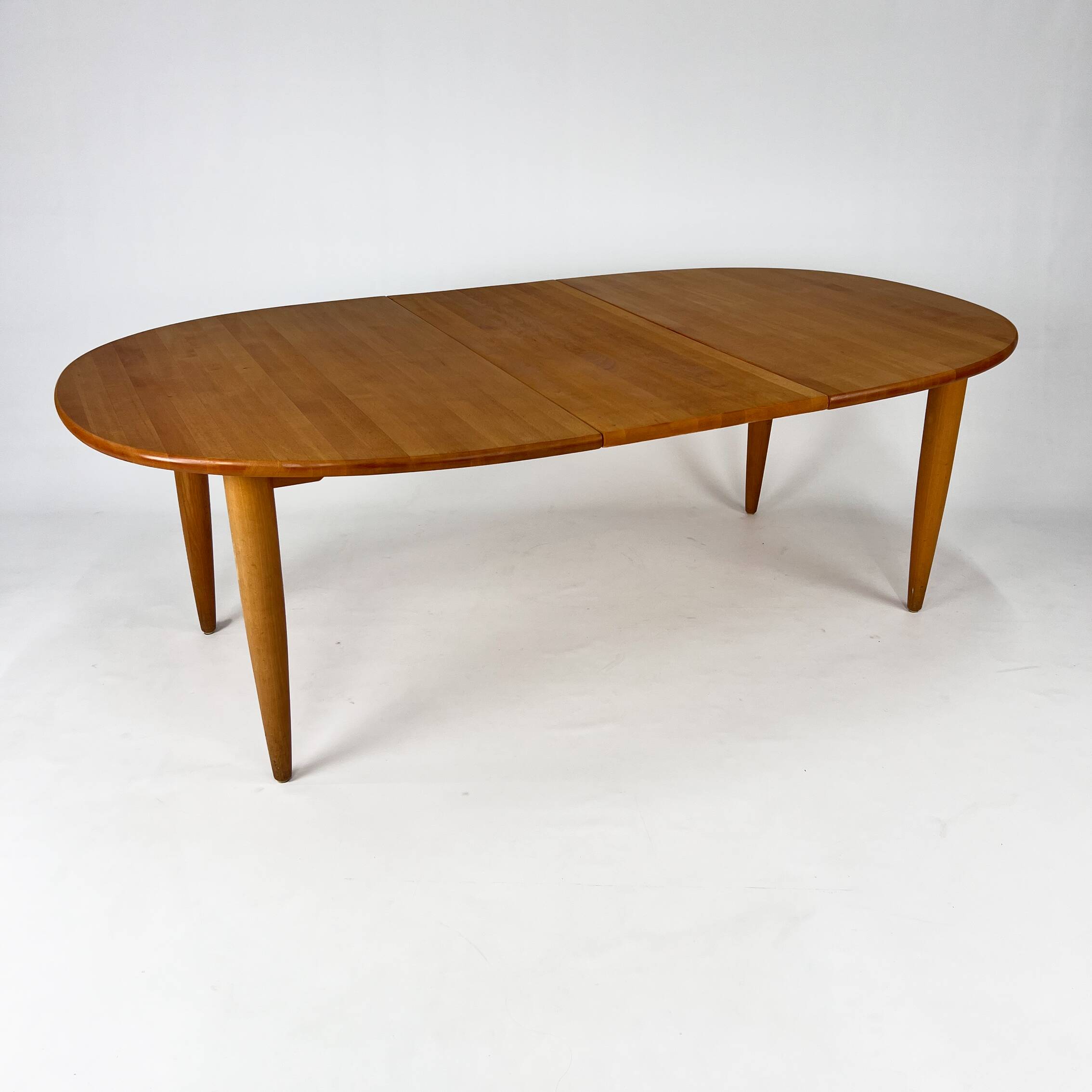 Large Danish Extandable Elm Dining Table, 1990s