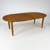 Large Danish Extandable Elm Dining Table, 1990s