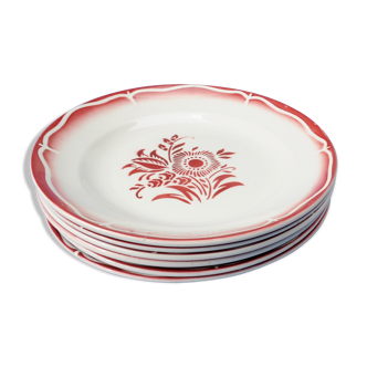 Ensemble de 6 assiettes rouges