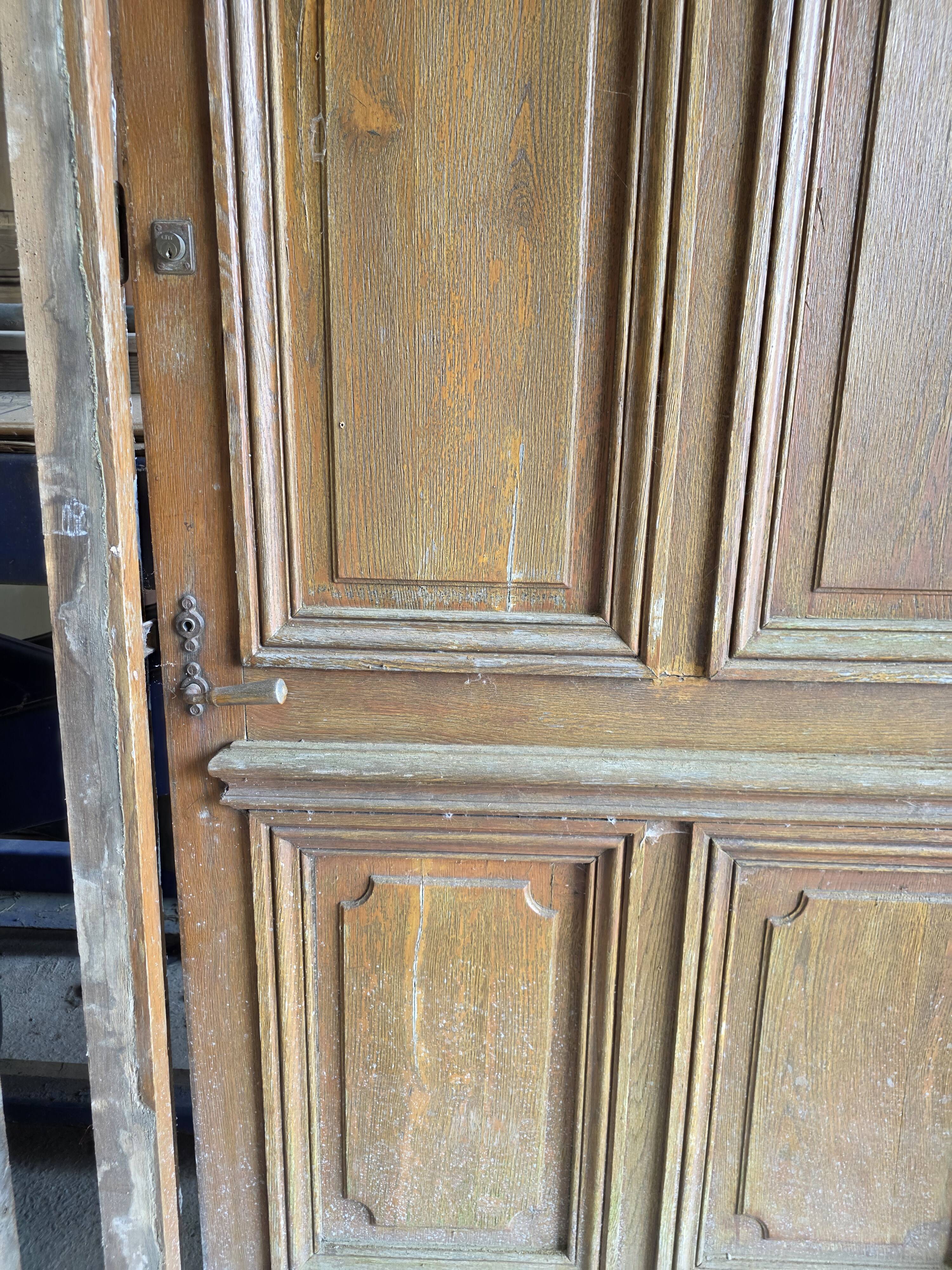 Solid oak entrance door 19th century