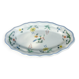 Plat de service en porcelaine de la faïencerie de Gien modèle oiseaux de paradis