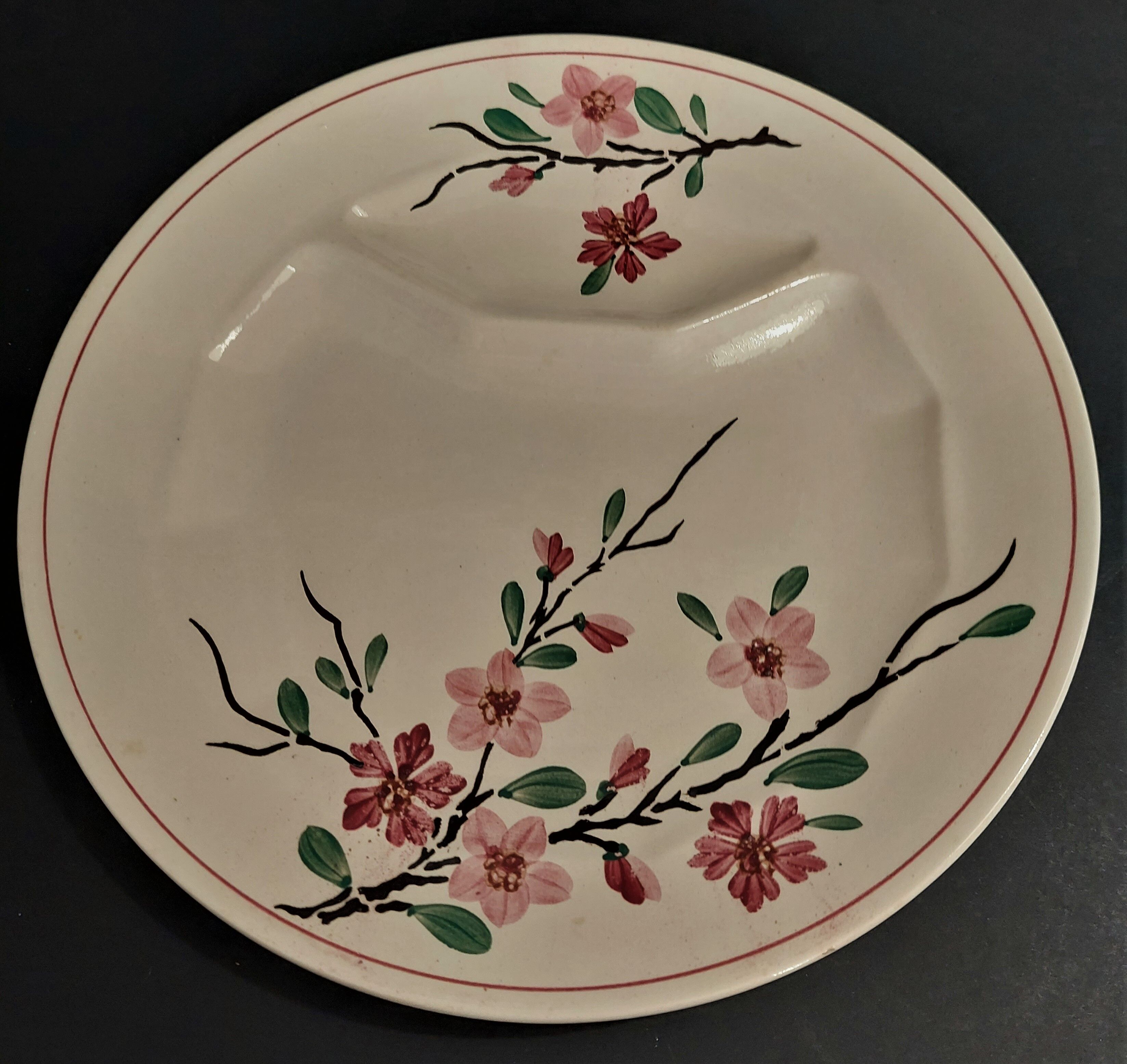 Asparagus plate Sarreguemines decoration sharp sharp early twentieth century