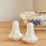 Vintage salt and pepper shakers, English porcelain, Pearl pattern - Johnson Brothers