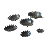 Set of 6 hedgehog ashtrays