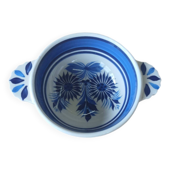 Ancien bol à oreilles en faïence d'art