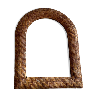 Wicker frame mirror