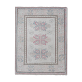 Decorative soft muted color turkish oushak rug, living room rug 5'11'' x 7'3''