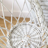White rattan basket child armchair